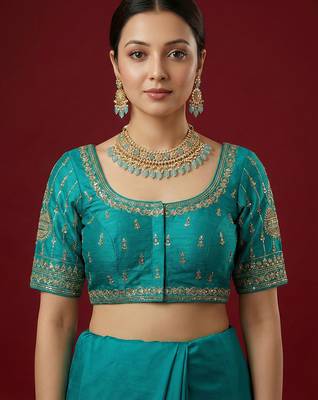 Rama embroidered traditional saree blouse 1