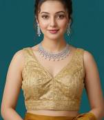 Gold embroidered traditional saree blouse