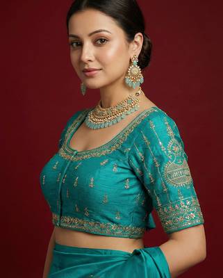 Rama embroidered traditional saree blouse 2