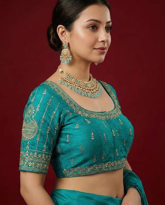 Rama embroidered traditional saree blouse 3