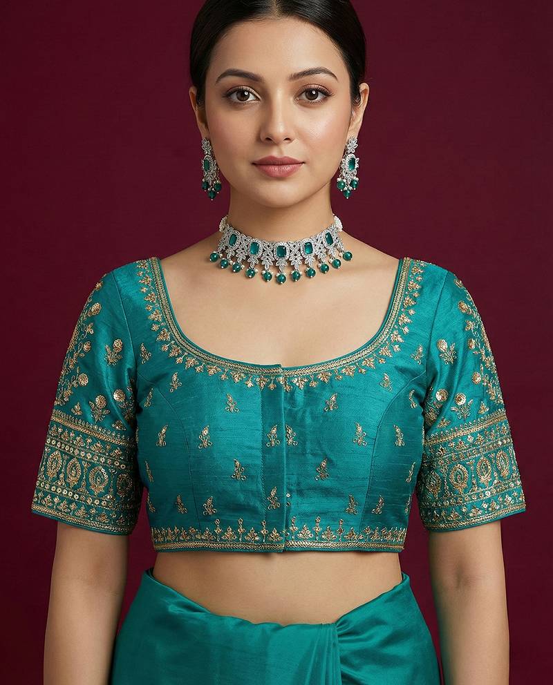 Rama embroidered traditional saree blouse