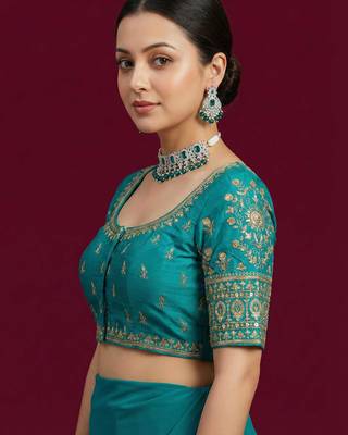 Rama embroidered traditional saree blouse 2