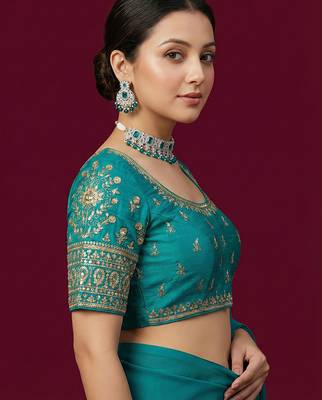 Rama embroidered traditional saree blouse 3