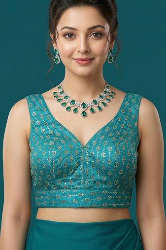 Rama embroidered traditional saree blouse