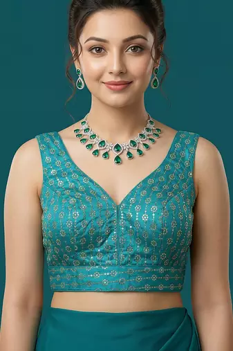 Rama embroidered traditional saree blouse