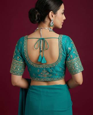 Rama embroidered traditional saree blouse 4