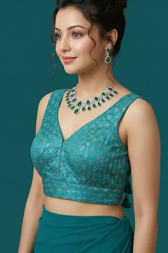 Rama embroidered traditional saree blouse