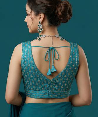 Rama embroidered traditional saree blouse 4
