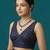 Navy blue embroidered traditional saree blouse