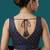 Navy blue embroidered traditional saree blouse