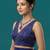 Royal blue embroidered traditional saree blouse