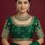 Bottle green embroidered traditional saree blouse