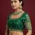 Bottle green embroidered traditional saree blouse