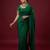 Bottle green embroidered traditional saree blouse
