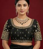 Black embroidered traditional saree blouse