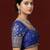 Navy blue embroidered traditional saree blouse