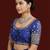 Navy blue embroidered traditional saree blouse