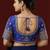 Navy blue embroidered traditional saree blouse