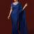 Navy blue embroidered traditional saree blouse