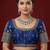 Royal blue embroidered traditional saree blouse