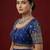 Royal blue embroidered traditional saree blouse