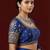 Royal blue embroidered traditional saree blouse