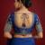Royal blue embroidered traditional saree blouse