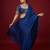 Royal blue embroidered traditional saree blouse