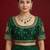 Bottle green embroidered traditional saree blouse