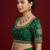 Bottle green embroidered traditional saree blouse
