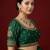 Bottle green embroidered traditional saree blouse