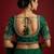 Bottle green embroidered traditional saree blouse