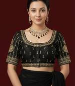 Black embroidered traditional saree blouse
