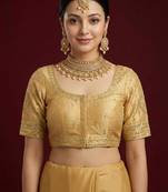 Gold embroidered traditional saree blouse