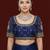 Navy blue embroidered traditional saree blouse
