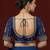 Navy blue embroidered traditional saree blouse