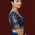 Navy blue embroidered traditional saree blouse