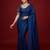 Navy blue embroidered traditional saree blouse