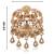 Gold-plated twin horse rider brooch for men
