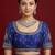 Royal blue embroidered traditional saree blouse