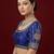 Royal blue embroidered traditional saree blouse