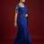 Royal blue embroidered traditional saree blouse