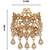 Antique gold twin peacock feather ethnic brooch for men