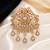 Twin bird with white stone detailing brooch - gold plated for men