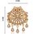 Twin bird with white stone detailing brooch - gold plated for men