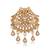 Twin bird with white stone detailing brooch - gold plated for men