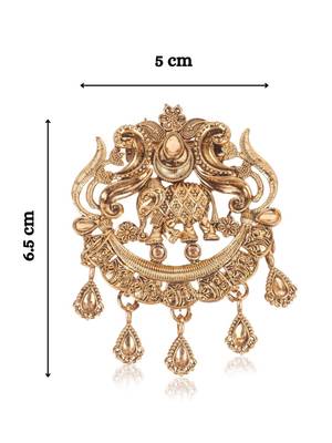 Antique gold plated brooch elephant motif for men 3