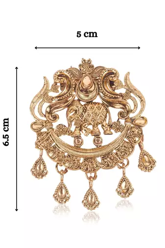Antique gold plated brooch elephant motif for men