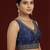 Navy blue embroidered traditional saree blouse