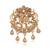 Antique gold plated brooch elephant motif for men
